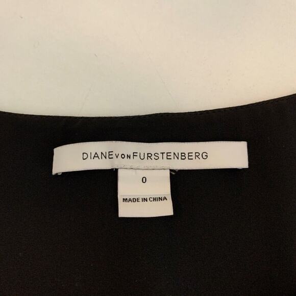 Diane Von Furstenberg Dress Womens 0 Black Bevin Ruched Crepe Sheath Side Zip - Picture 8 of 16